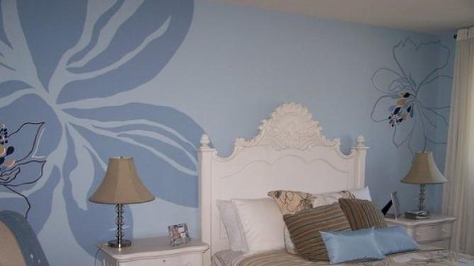 Sky blue wallpaper: design features