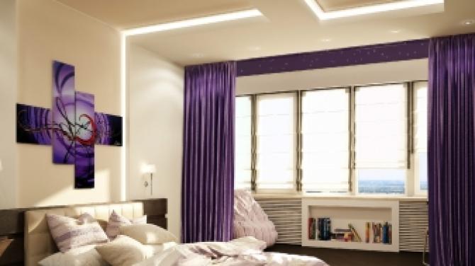 Design záclon ve fialové - barevné vlastnosti, kombinace, užitečné tipy Fialové a lila záclony